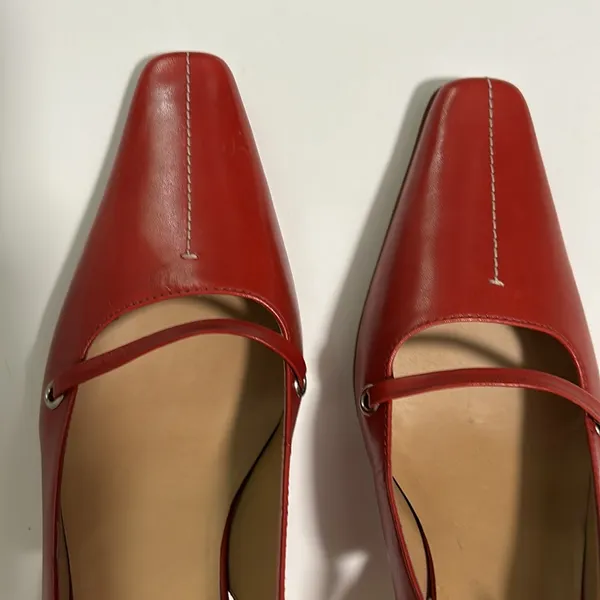 Red leather Nine West heels. BNWT. Size 7. Can be dressed up or down. - Image 2