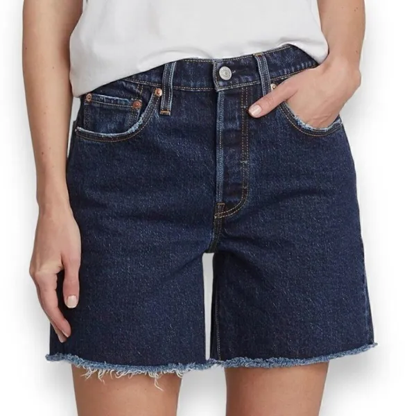 Levi's 501 Mid-Thigh Denim Shorts Size 25 - Image 2
