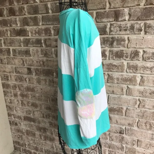 Pink Owl Apparel Color Block Top Sequins Retro - Image 4