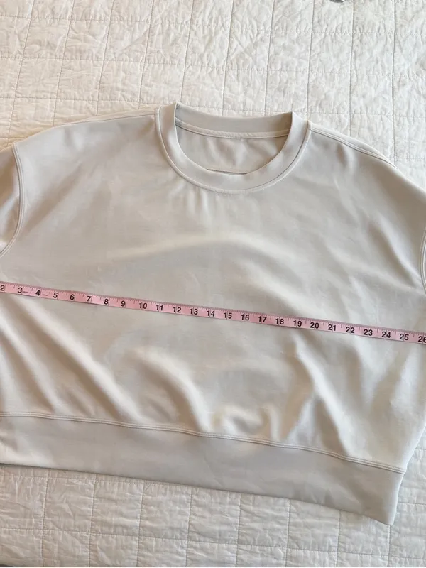 Lululemon Perfectly Oversized Cropped Crew Sweatshirt Bone 12 - Image 5