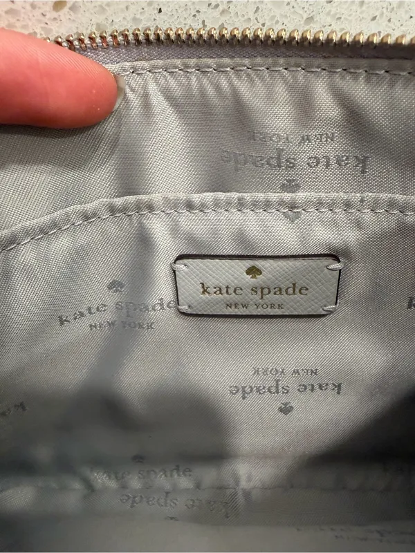 Kate Spade Grey Leather Crossbody Purse Women’s EUC - Image 6