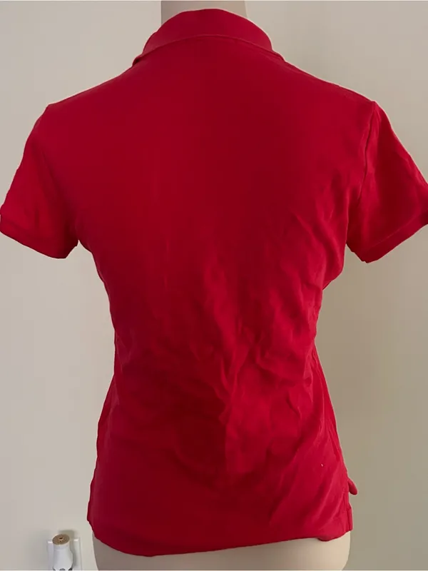 Ralph Lauren Vintage Slim Fit Polo Shirt | Size: M | Red - Image 5