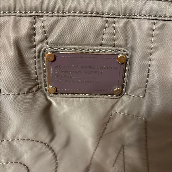 Marc Jacobs Quilted Laptop Case w/ Shoulder Strap - Taupe gray like 16x12” - Image 2