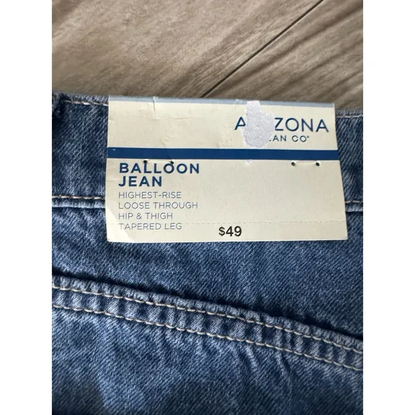 Arizona Jean Co Juniors Balloon Jean Highest Rise Loose Through Hip Thigh Zs 9 - Image 8