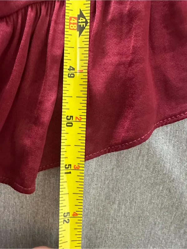 Kimchi Blue Urban Outfitters Burgundy Lace Trim Asymmetrical Maxi Dress XS NWT - Image 9