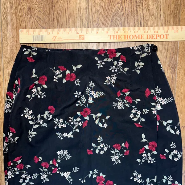 Vintage 90's Floral Size 6 Maxi Wrap Skirt Whimsigoth‎ Romantic Fairy Grunge - Image 2