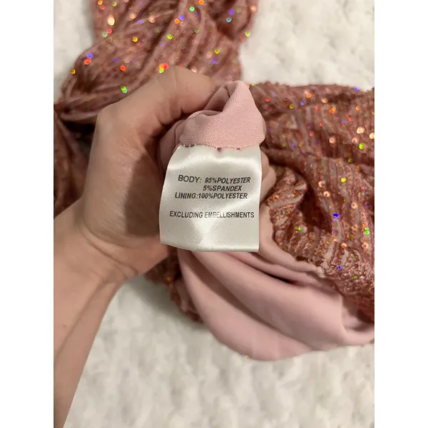 Hello Molly Pink Frequent The Club Sequin Draped Sleeves Ruched Mini Dress 2 - Image 7