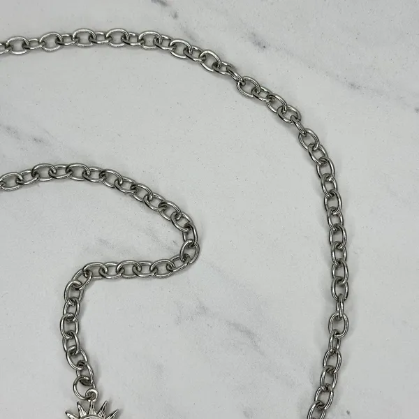 Draped Moon Star Silver Tone Chain Link Belt One Size (OS) ✨ - Image 9