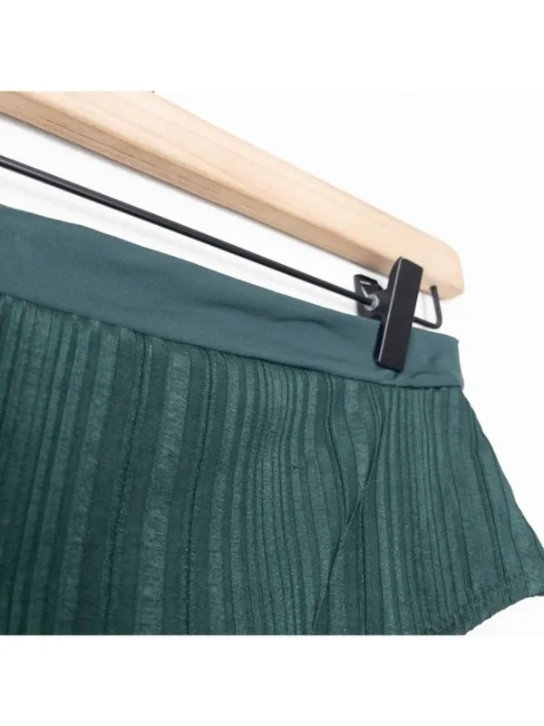 NEW Tavik Pernille High Waisted Bikini Bottom L Pine Green Metallic Stripe Swim - Image 10