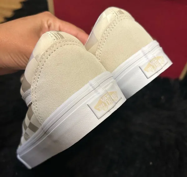 VANS old skool checkerboard suede satin lace up shoes sneakers women’s 8 new - Image 5