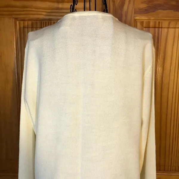 Carolyn Taylor Button Front Cardigan Sweater Cream Size Medium - Image 5