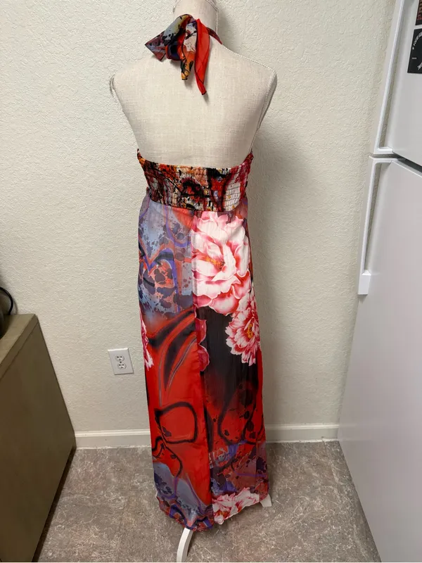 Xhilaration Floral Halter Maxi Dress Size Medium - Image 8