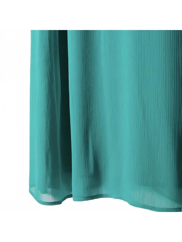 Mango High-Waist Long Flowy Maxi Skirt Turquoise Green Blue NWT Size XS - Image 3