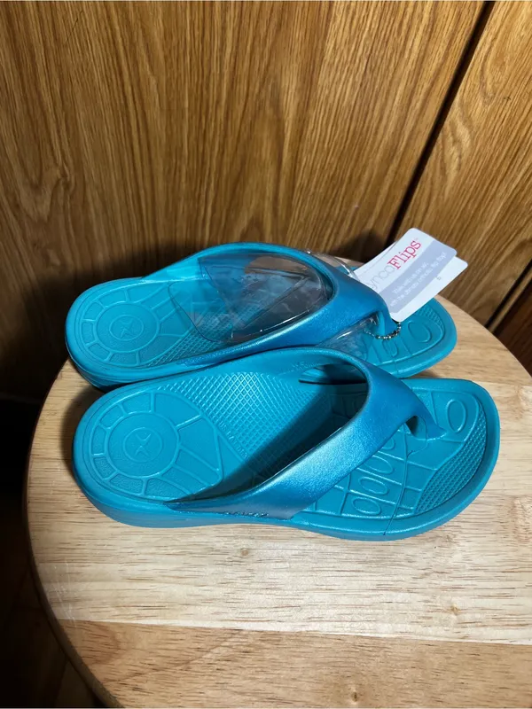 Aetrex Teal Women's Comfort Flip Sandals - Image 2