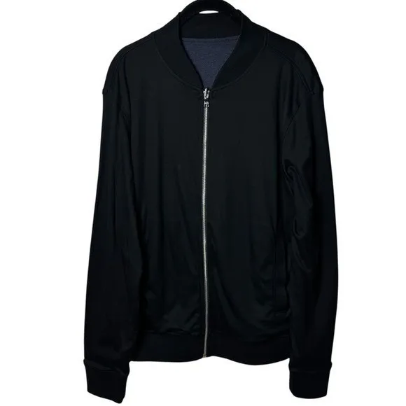 Banana Republic Black Zipup Jacket Capsule Preppy Athleisure Old Money M - Image 2