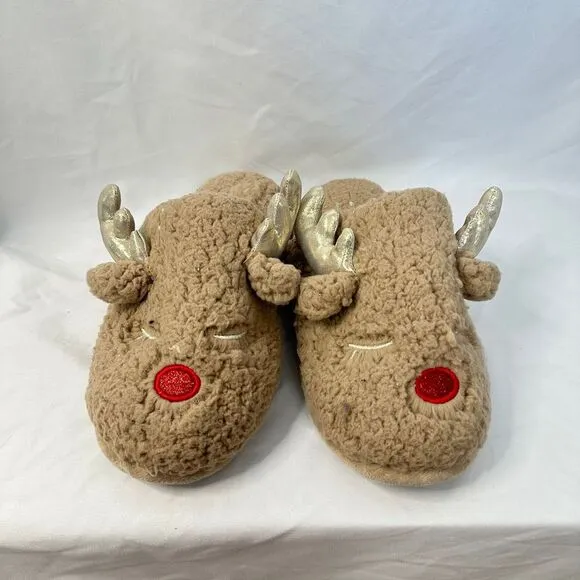 Deer Design Slipper Unisex Comfy Size‎ 7/8 Brown - Image 2