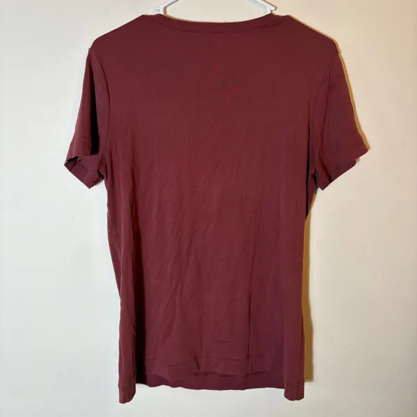 Duluth Trading‎ Co. Red Burgundy Short Sleeve T-Shirt Size Small - Image 3