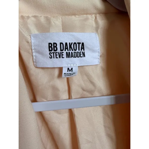 BB Dakota Steve Madden Womens Peach Double Breasted Blazer Jacket Medium M - Image 3