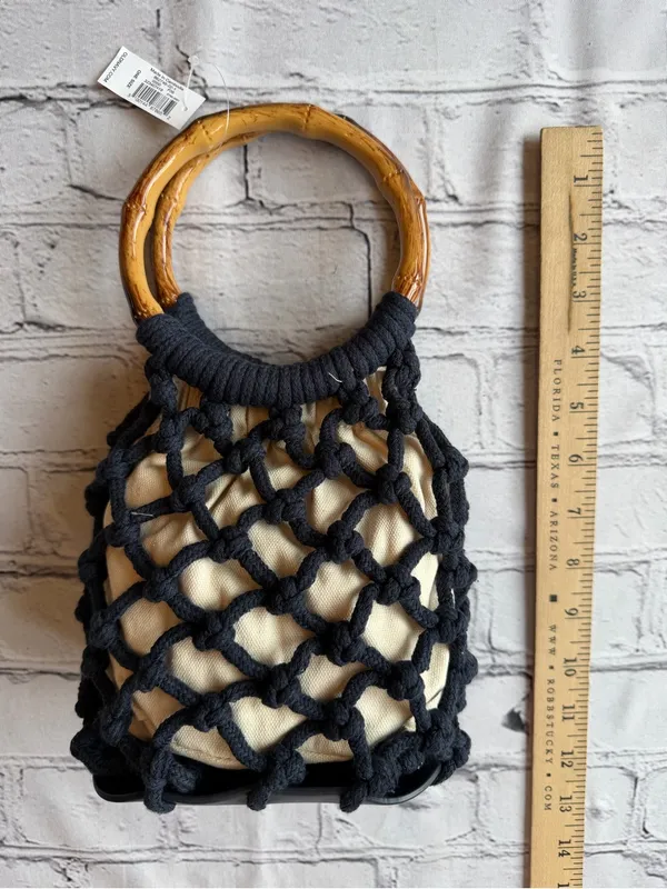 Old Navy Vintage-Style Woven Net & Bamboo Handle Bucket Bag - Image 7