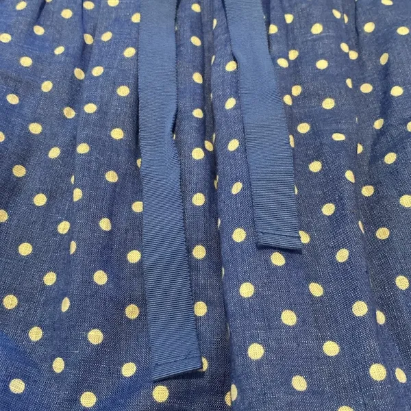 J Crew Linen Polka Dot Lined w Pockets Elasticated Waist Ribbon Tie Skirt 8 - Image 2
