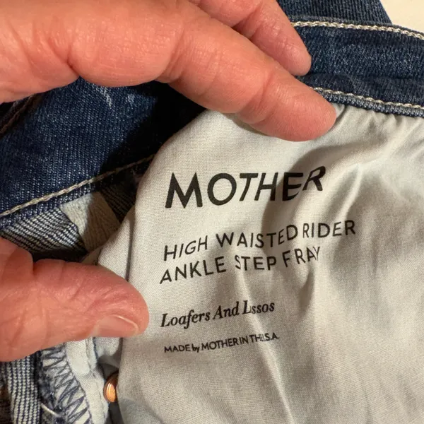 Mother High Waisted Ankle Step Fray Jeans in Loafers and Lassos - Image 9