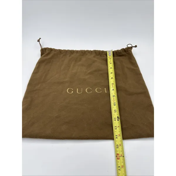 Authentic Gucci Drawstring Handbag Dust Bag Brown  17 X 14 - Image 5