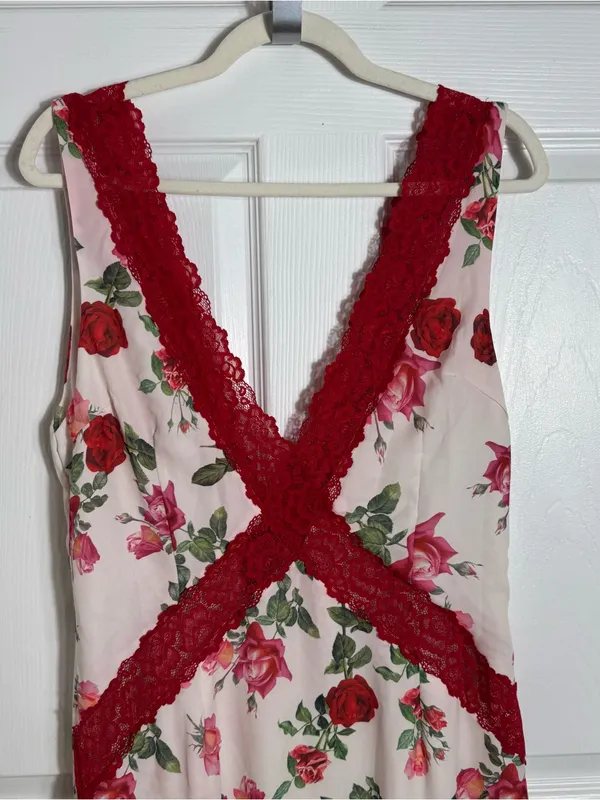 Peppermayo Aoifie Maxi Dress Size XL Ivory Bloom Floral Lace Low Back Evening - Image 9
