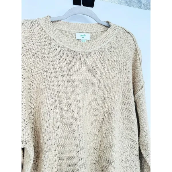 Aerie Womens Sweater Pullover Oversized Deconstructed Slouchy Beige Size‎ Medium - Image 2