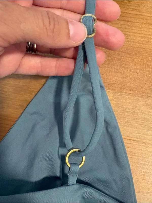 L Space Bikini Top Blue Gray Tank Size Medium - Image 3