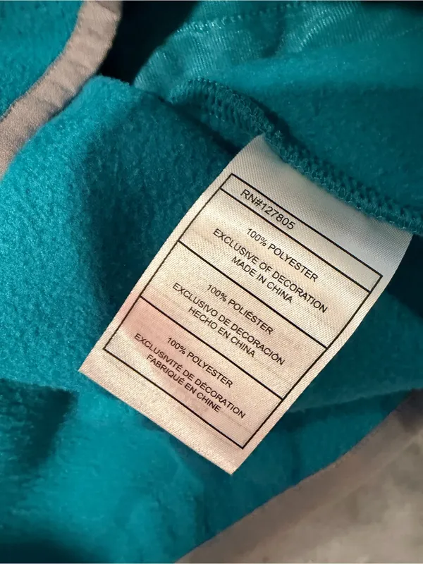NWT Reebok Size M Teal Full Zip Fleece Jacket Retro Colorblock Outdoor Active - Image 10