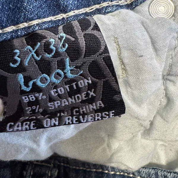 Royal Blue Womens Jeans 26x31 Low Rise Bootcut‎ Medium Wash Y2K Contrast Stitch - Image 4
