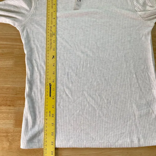 NWT Madewell Ribbed Crewneck Long-Sleeve Tee Cream Size L - Image 8