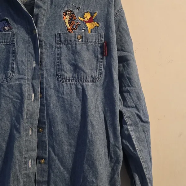 Disney Blue Denim Shirt with Embroidered Characters - Image 10