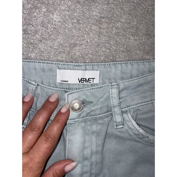 vervet light blue distressed wide leg crop‎ jeans 25 - Image 3