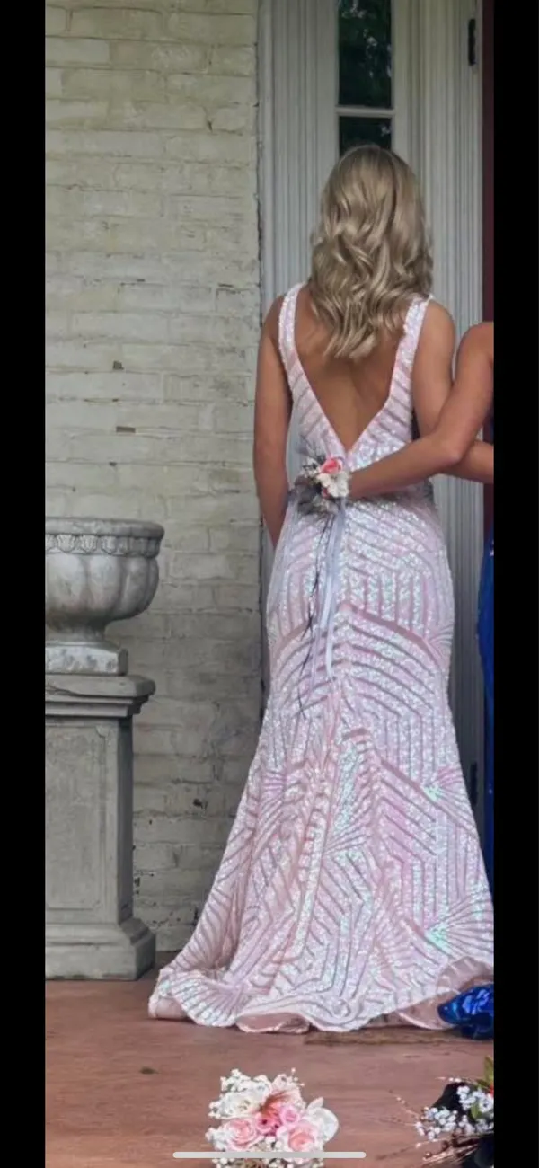Jovani Light Pink Prom Dress Long - Image 4