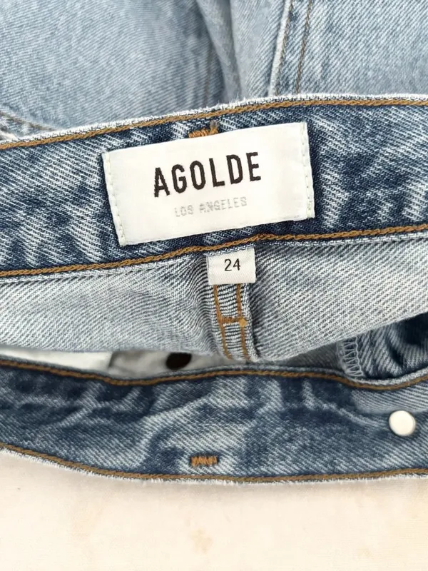 AGOLDE 90s Pinch Waist High Rise Straight Jeans in Navigate - Image 5