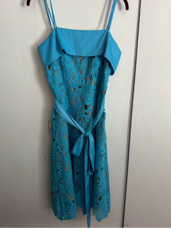 Dahlia MacPhee Blue Midi Cocktail Dress Small NWT - Image 2