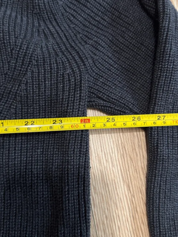 Tommy Hilfiger Black Ribbed Crewneck Sweater with Flag‎ Detail - Image 4