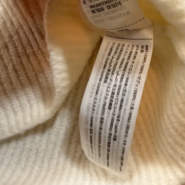 Abercrombie & Fitch Cream Ribbed Mock Neck Long Sleeve Sweater Dress XST NEW - Image 8