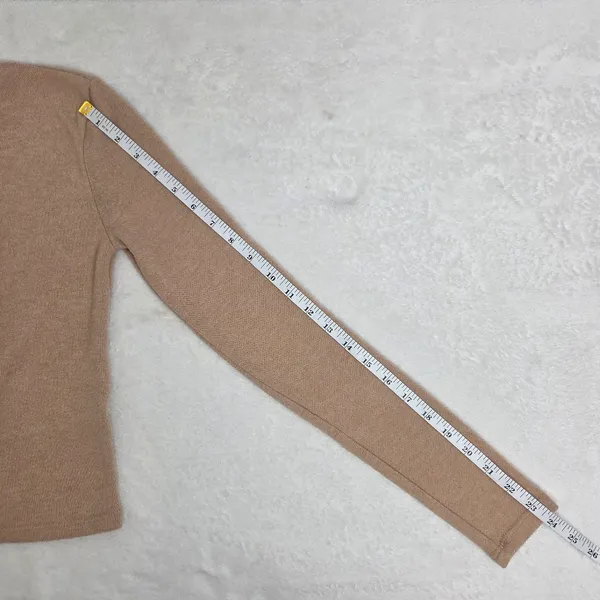 Zara Cozy‎ Crop Tan Mock neck Sweater size S - Image 6
