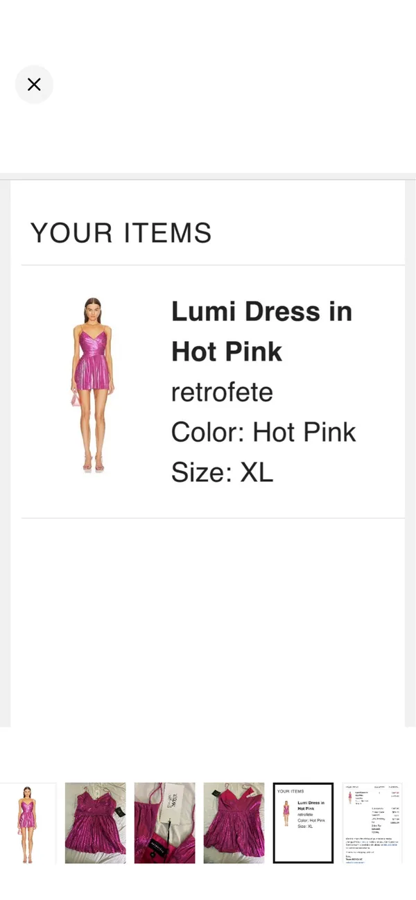 Hot Pink Metallic Retrofete Dress - Image 5