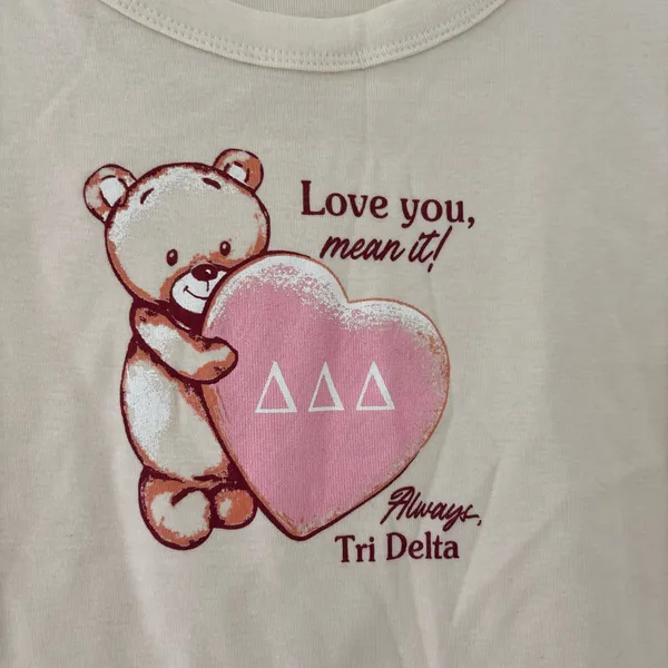 Bella Canvas Tri Delta Cream Teddy Bear Baby Tee - Image 2