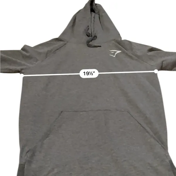 Gymshark Heather Gray Long Sleeve Thumbholes Pullover Hoodie Sz M‎ - Image 6
