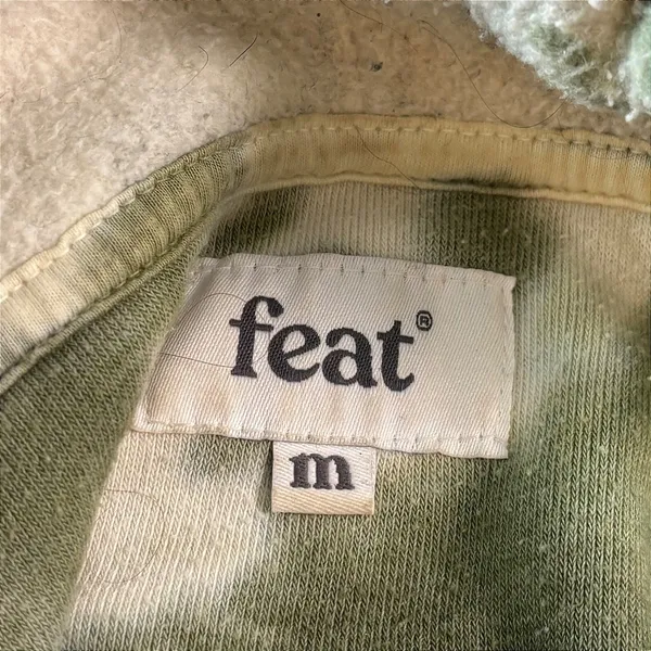 Feat Blanket Hoodie Sage Green‎ Tie Dye Fleece Sweatshirt Womens Medium - Image 3