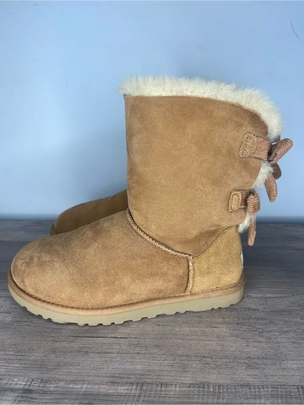 UGG Australia Bailey Bow Corduroy Boots Chestnut Brown (6) - Image 2