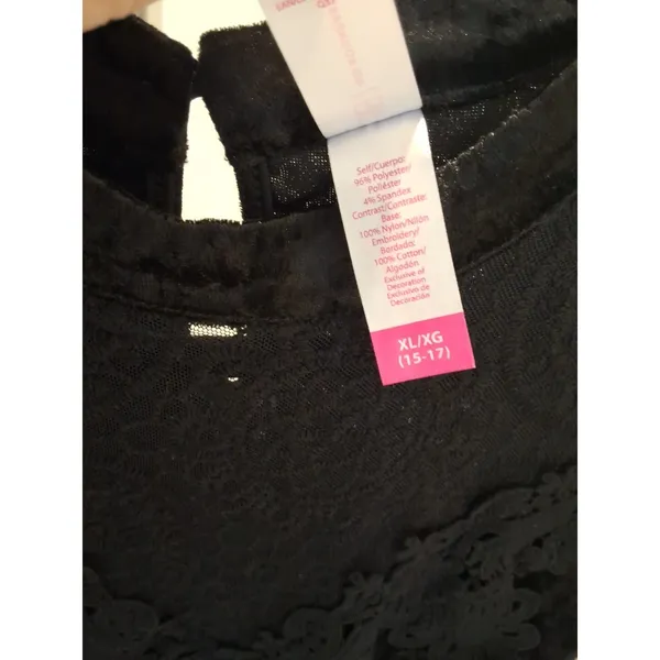 No Boundries Size XL Blace Lace And Velvet Sleeveless High Neck Top - Image 5