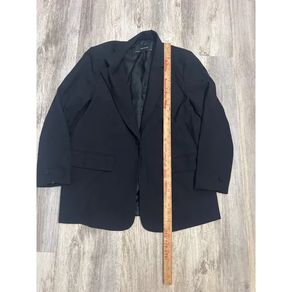 Zara‎ Women's  Black Single Button Tailored Blazer Jacket Size Medium Pocketed - Image 5