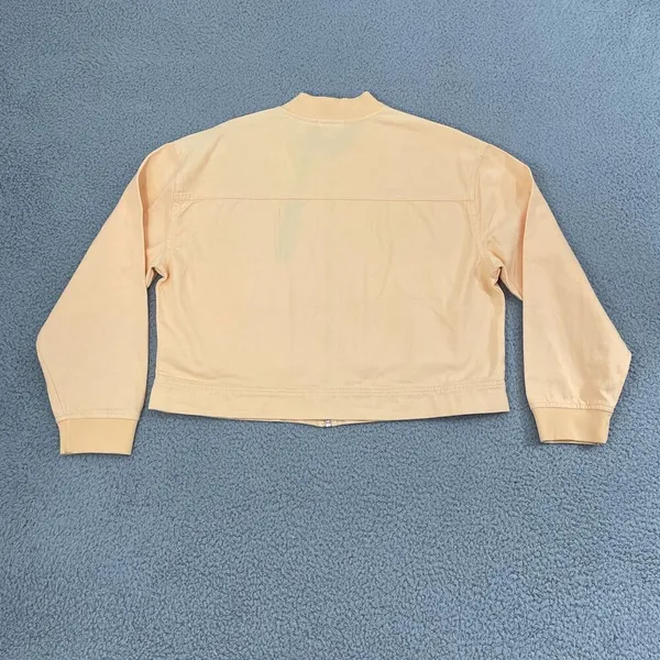 Nicole Miller Cropped Bomber Jacket Women M Orange Utility Full Zip NWT‎ - Image 4