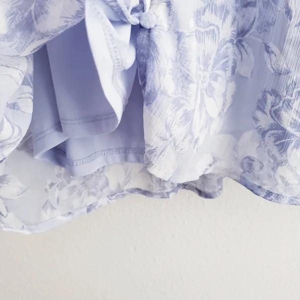 Joie Floral Button Down Long Sleeve Ruffle Blouse - Image 5