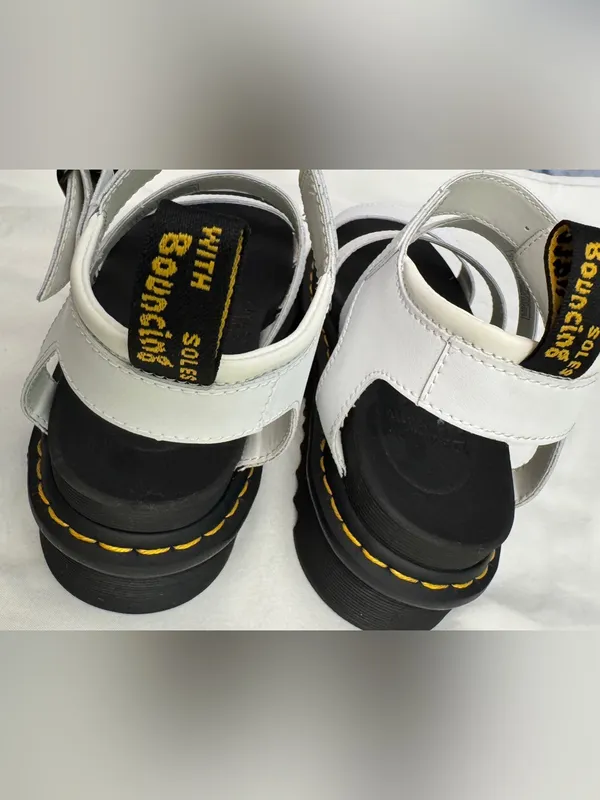 Dr. Martens White Triple-Strap Sandals with Black Sole size 9 NWOB - Image 3